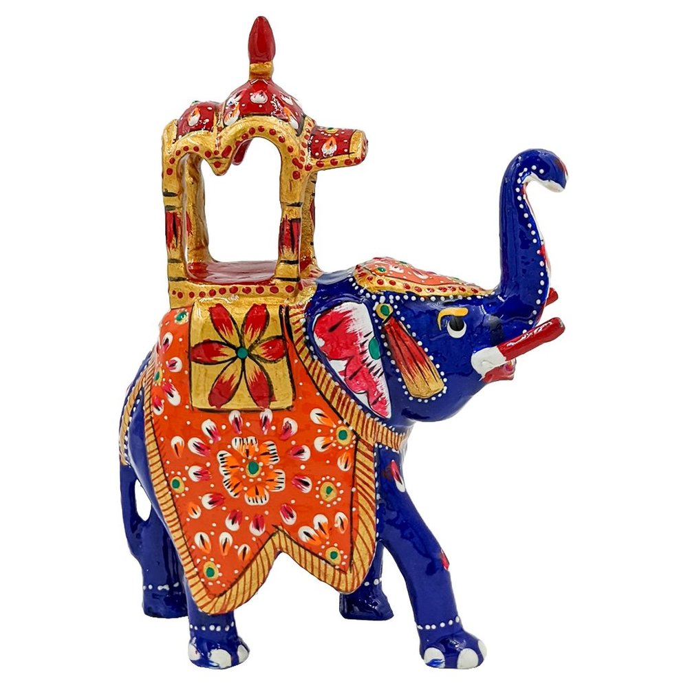 Handpainted Elephant With Meenakari Artwork (6inch)